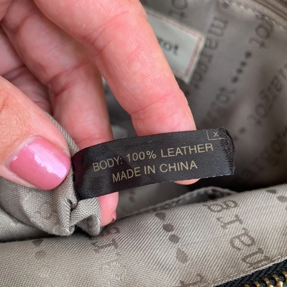 𝅺margot NEW YORK Black Leather and Old English Brass Hobo Bag